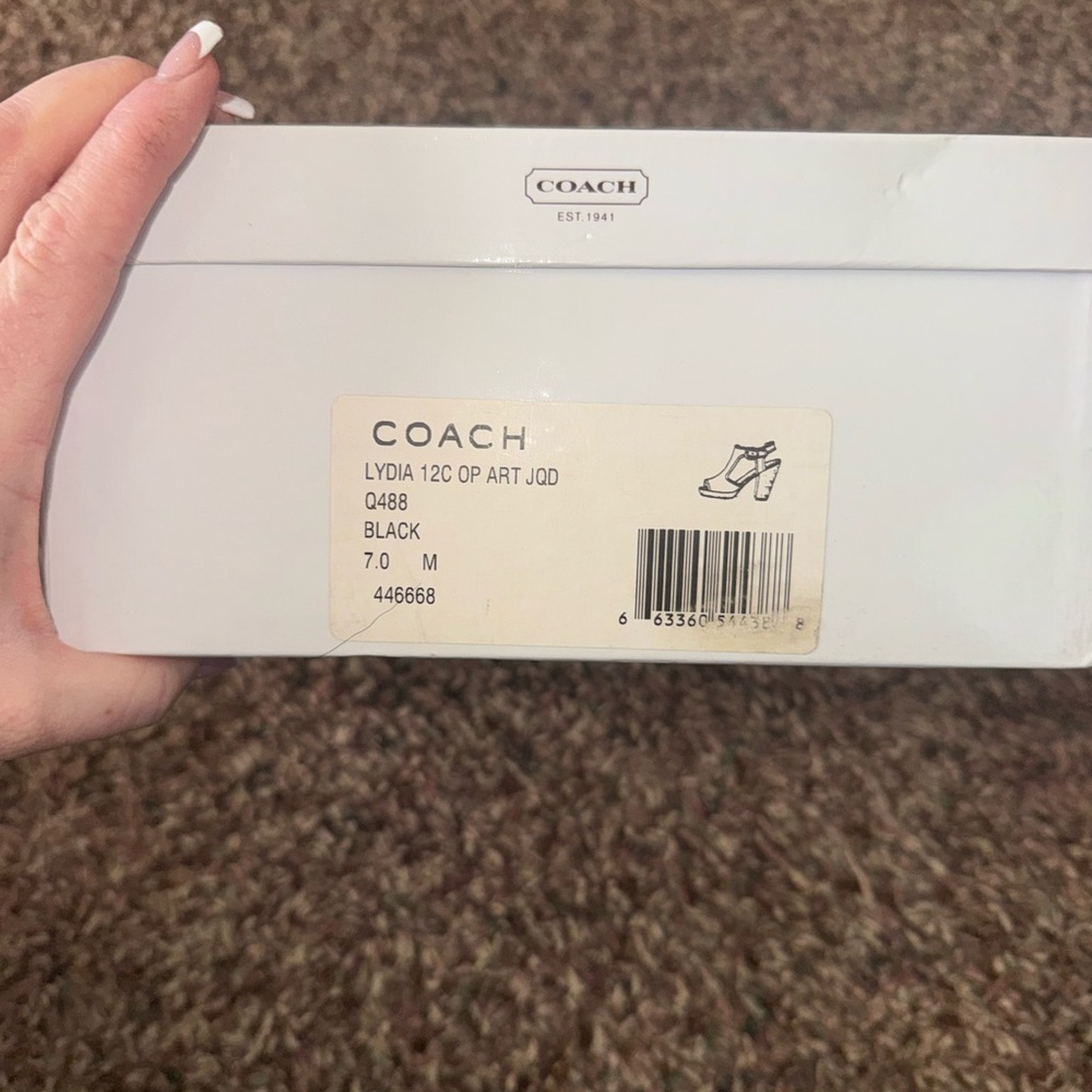 Coach Black Signature T-Strap Heels - Picture 5 of 5